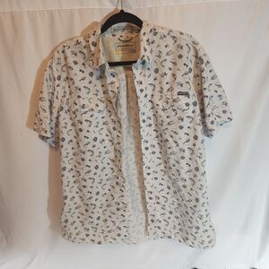 Eddie Bauer Mens Shirt  Large Short Sleeve Fishing Cool Relaxed Leisure Casual